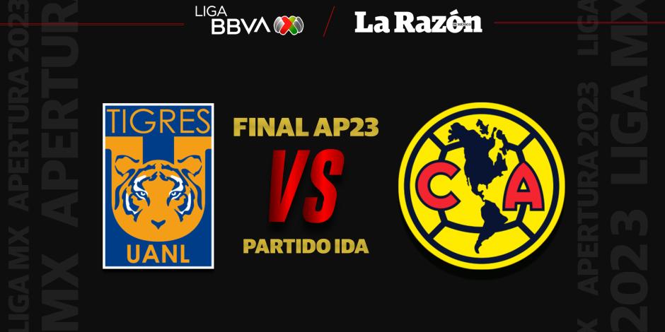Tigres y América disputan la final de ida de la Liga MX en Monterrey.