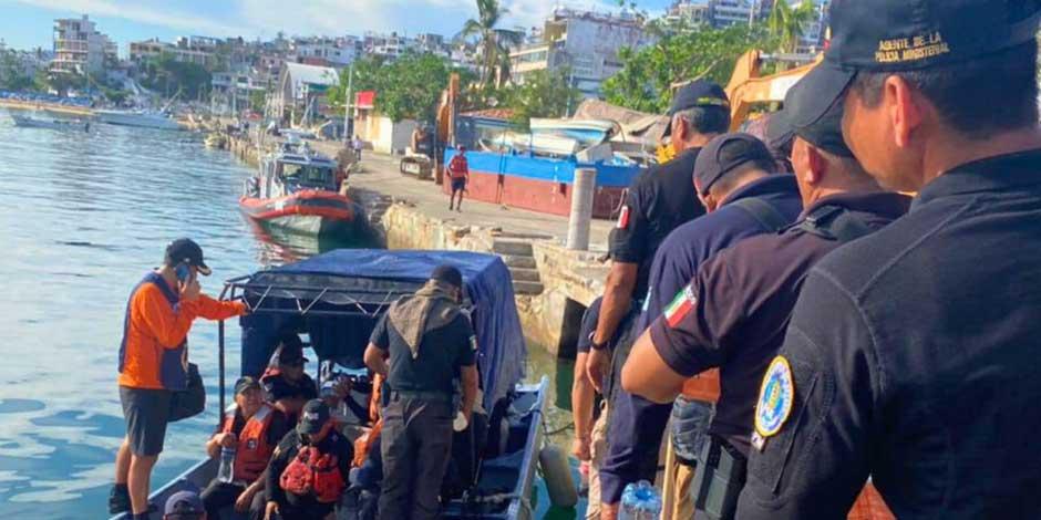 Fiscalía de Guerrero y SEMAR realizan búsqueda de persona desaparecida en la Isla 'La Roqueta'