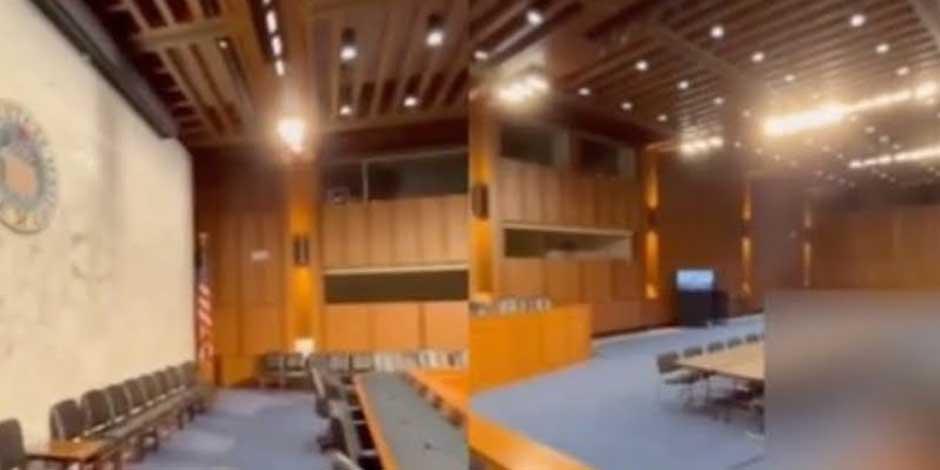 Un aspecto de la sala legislativa donde un asesor del Capitolio grabó un video sexual