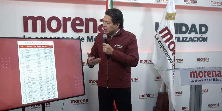 El líder nacional de Morena, Mario Delgado, anunció el 19 de diciembre el calendario para dar los resultados.