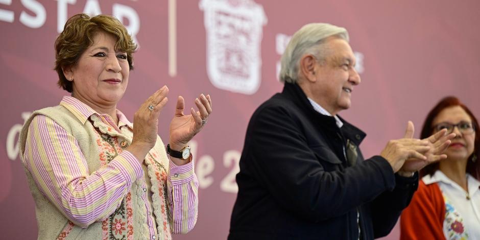 El Presidente López Obrador y la Gobernadora Delfina Gómez supervisan programas sociales en el Estado de México.