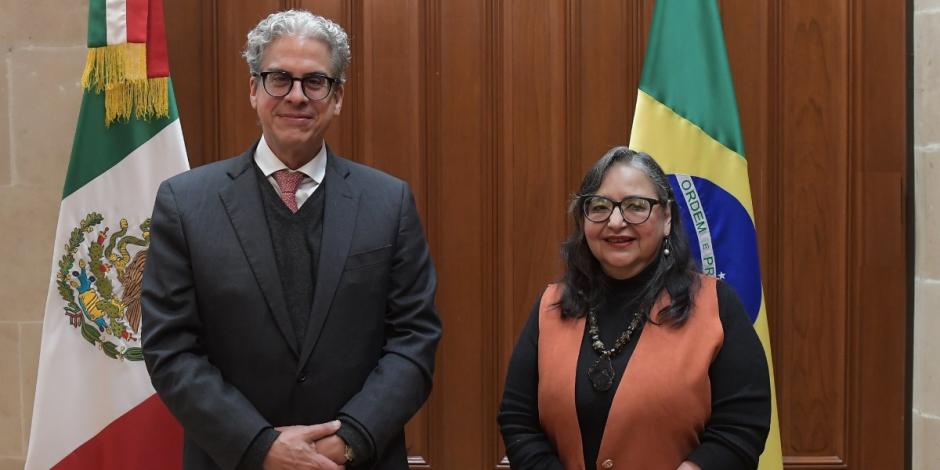 La ministra presidenta se reunió con el embajador de Brasil en México.
