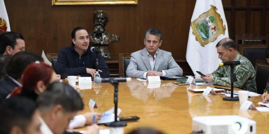 El gobernador Manolo Jiménez Salinas encabezó la reunión de la mesa de Coordinación Estatal para la Construcción de Paz y Seguridad.