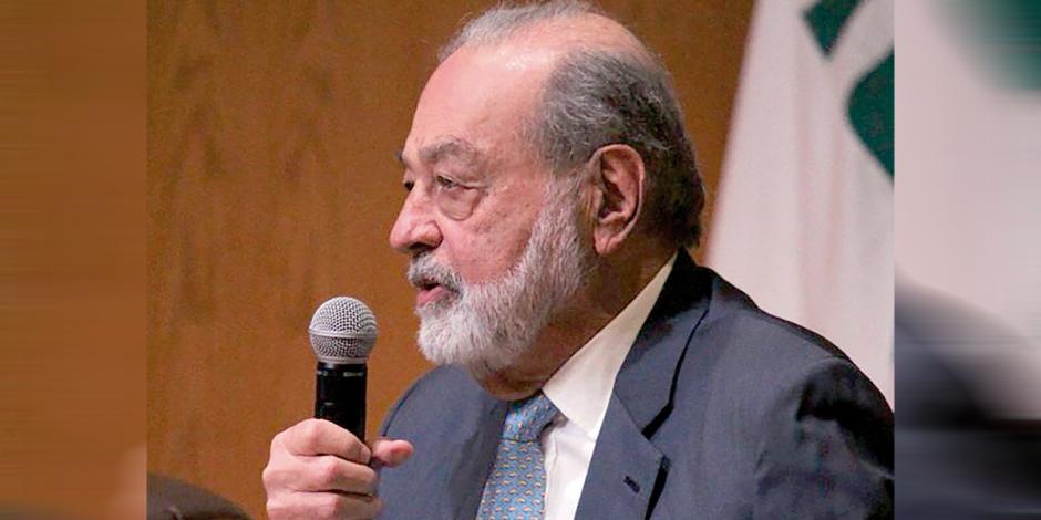 El empresario Carlos Slim durante un seminario organizado por el ITAM, ayer.