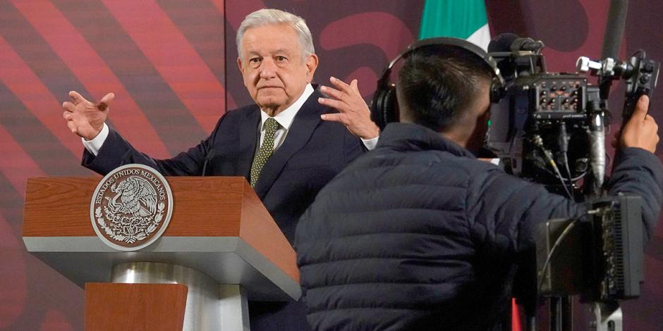 El presidente López Obrador, ayer, en conferencia de prensa.