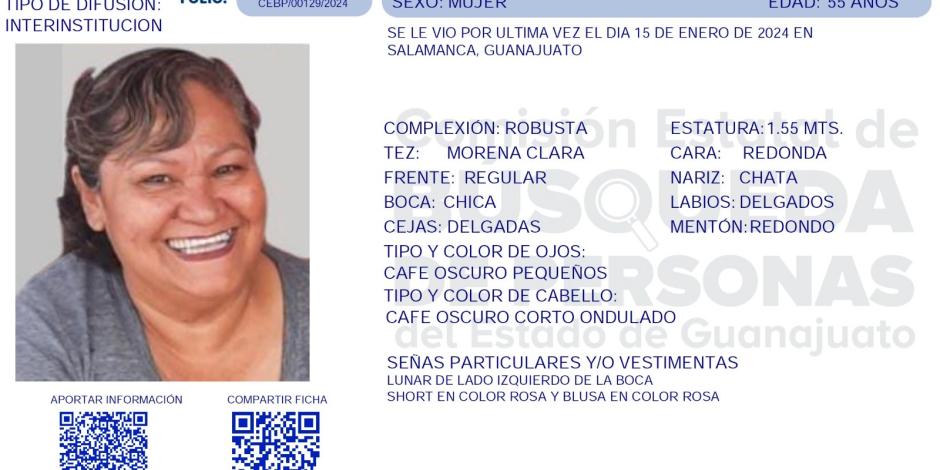 Cartel oficial de búsqueda de Lorenza Cano, que fue difundido ayer en redes sociales.