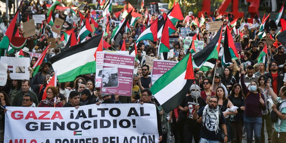 Manifestación en favor de Palestina en la Ciudad de México, el pasado 13 de enero.