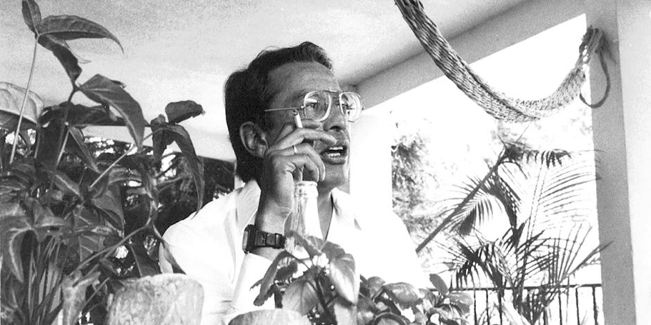El escritor en su casa de Cuautla, 1989.