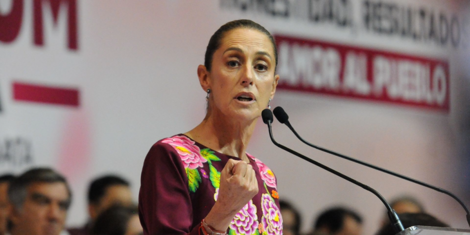 Claudia Sheinbaum, precandidata presidencial de la coalición Sigamos Haciendo Historia