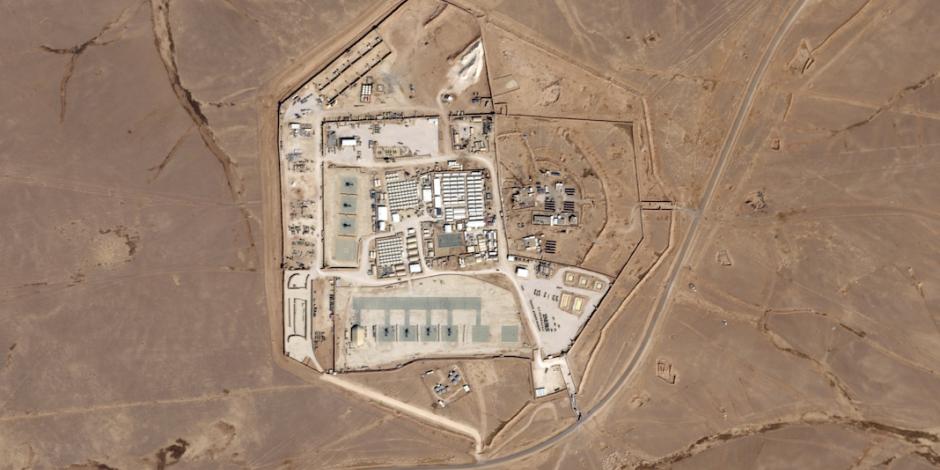 Toma área de la base militar Tower 22, donde el Pentágono informó que fueron atacadas sus fuerzas en Jordania, el pasado 27 de enero.