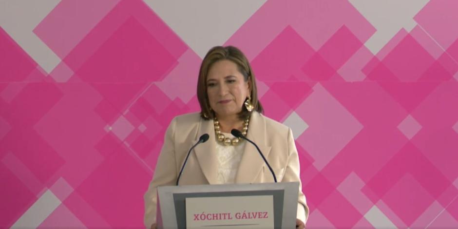 La panista y candidata de la oposición a la presidencia de la República, Xóchitl Gálvez.