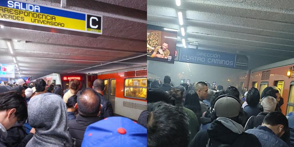Línea 2 del Metro CDMX presenta retrasos hoy jueves 1 de febrero por corte de luz y humo en la estación Hidalgo con dirección a Cuatro Caminos.