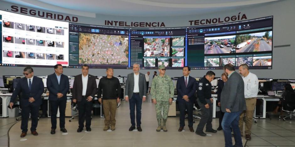 Gobernador Alfredo Ramírez Bedolla en el Centro de Seguridad, Inteligencia y Tecnología (SITEC), antes C5 en Morelia