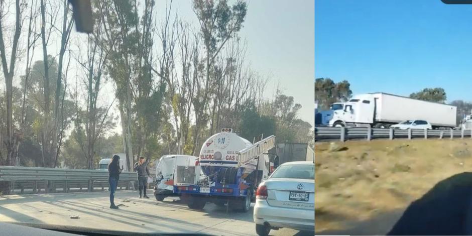 Accidente en la autopista México-Querétaro provoca filas de autos de 17 kilómetros de largo.