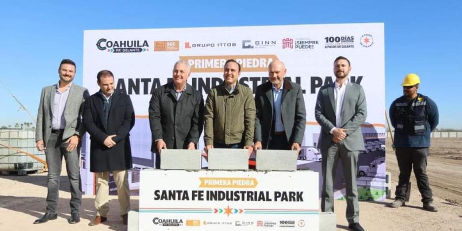 Coloca gobernador Manolo Jiménez primera piedra de Parque Industrial Santa Fe en Torreón