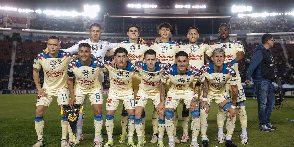 Jugadores del América antes de la vuelta ante el Real Estelí en Concachampions 2024 en el Estadio Ciudad de los Deportes