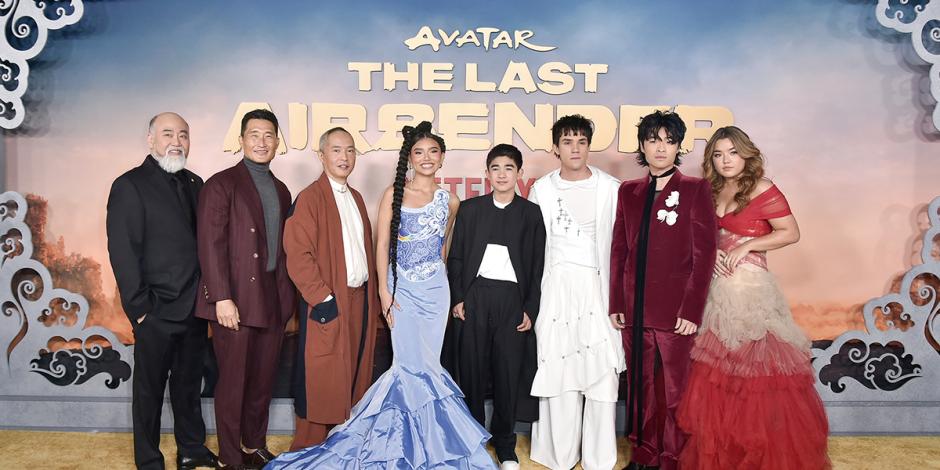 El elenco de "Avatar, la leyenda de Aang", durante su presentación