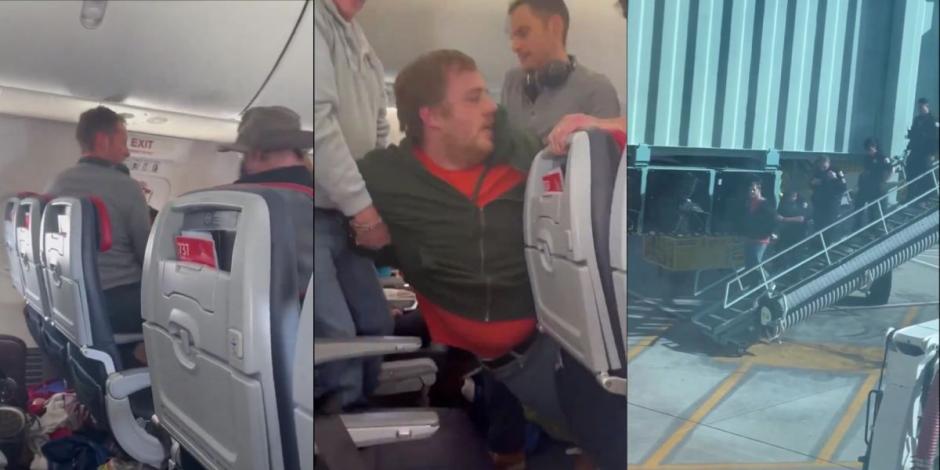 Hombre abre puerta de avión en pleno vuelo… lo someten 6 pasajeros.