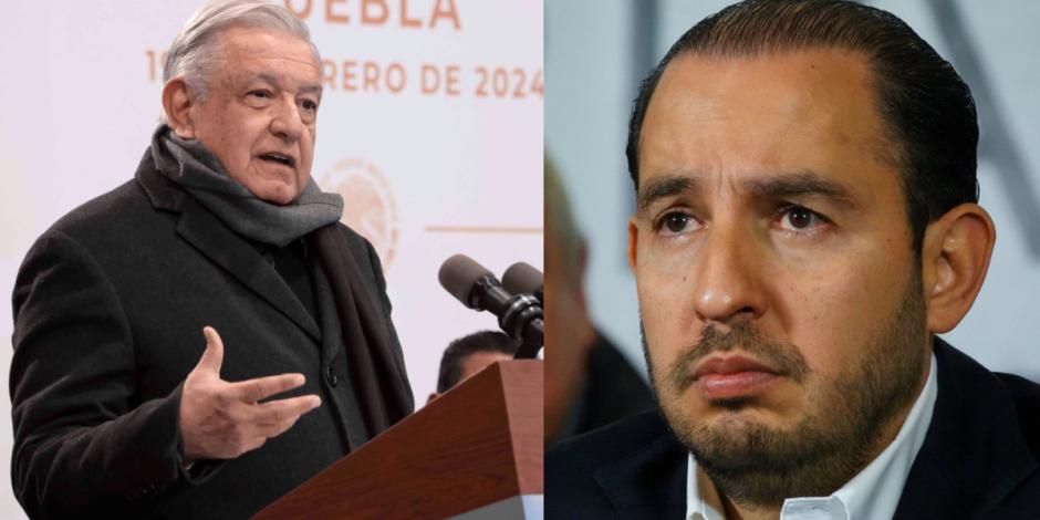 Presidente Andrés Manuel López Obrador y Dirigente nacional del PAN, Marko Cortés