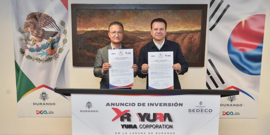 Anuncia gobernador Esteban Villegas ampliación de empresa coreana Yura Corporation