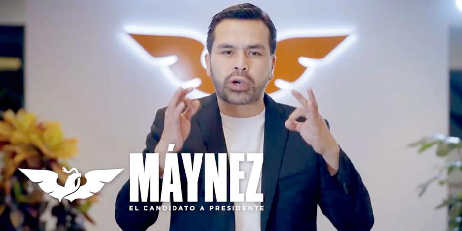 El candidato presidencial Jorge Álvarez Máynez, en un video subido a redes.