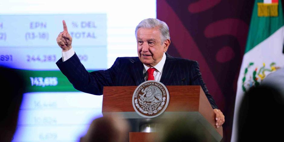 El Presidente Andrés Manuel López Obrador, en conferencia de prensa.
