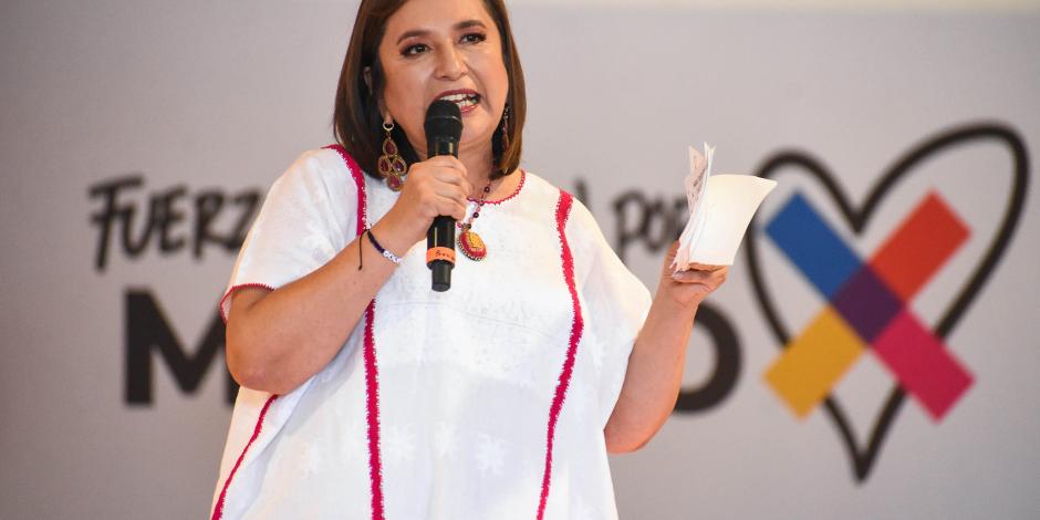 Xóchitl Gálvez, candidata a la Presidencia de la República por FCM en su gira por Campeche, ayer.