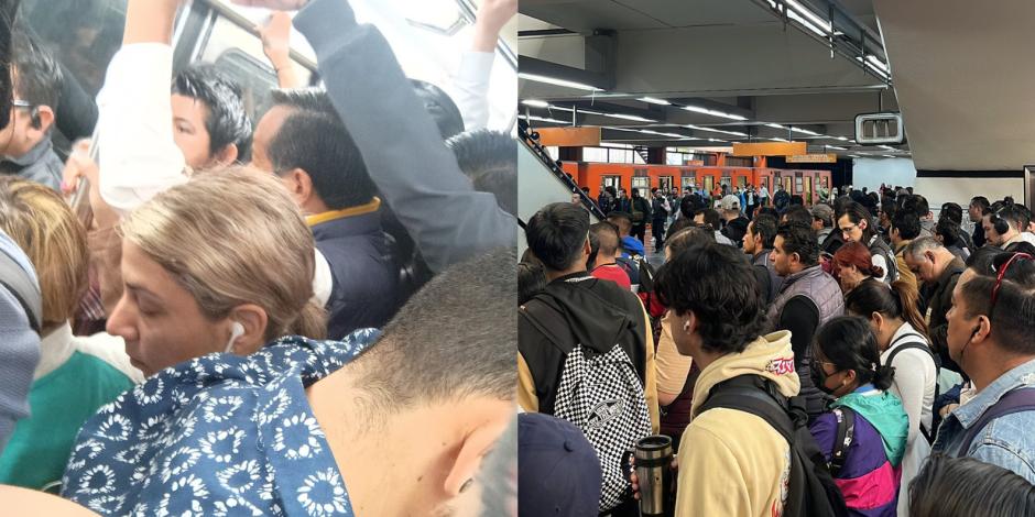 Los usuarios reportan aglomeraciones en la Línea 7 del Metro de la CDMX.
