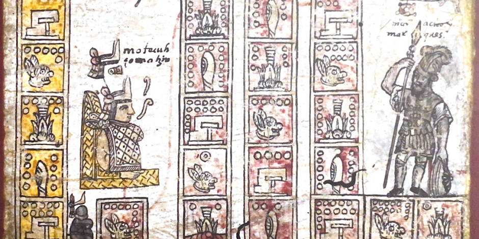 En una de las escenas del códice, Moctezuma aparece cuando aún no era gobernante, ataviado como un guerrero, porque la escena refiere a la conquista del pueblo de Tetepilco.