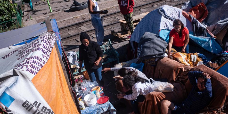 Migrantes, venezolanos en su mayoría, acampan en Vallejo, el pasado 6 de febrero.