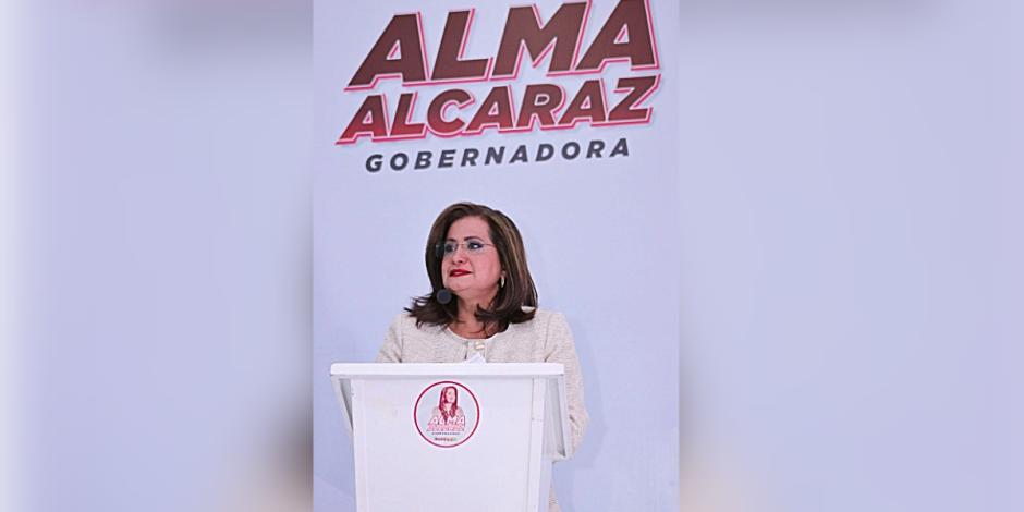 Alma Alcaraz candidata a la gubernatura por Morena, PT y Verde Ecologista