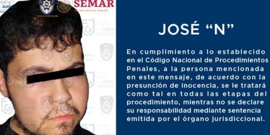 José "N" fue capturado por elementos de la Semar y de la Policía de Investigación.