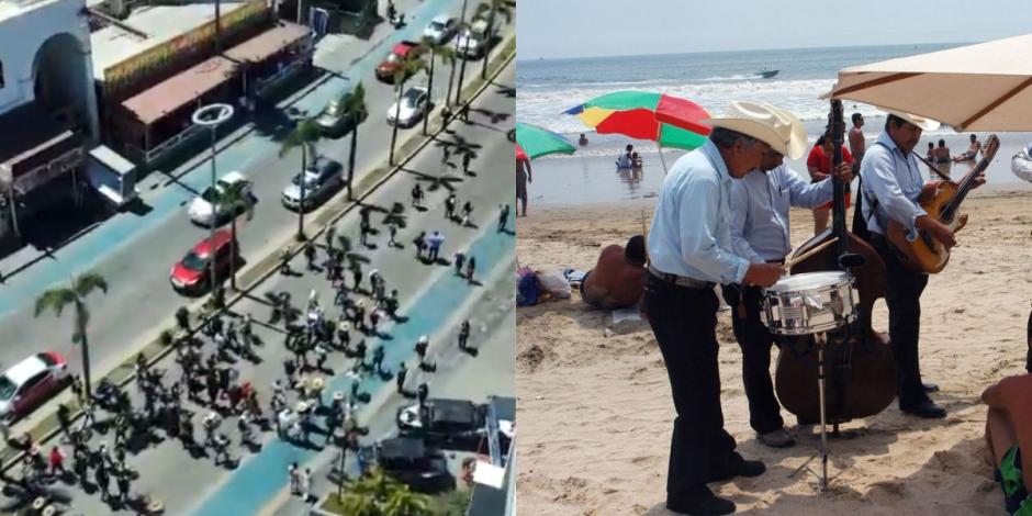 Músicos protestan en Mazatlán ante la prohibición de tocar en las playas.