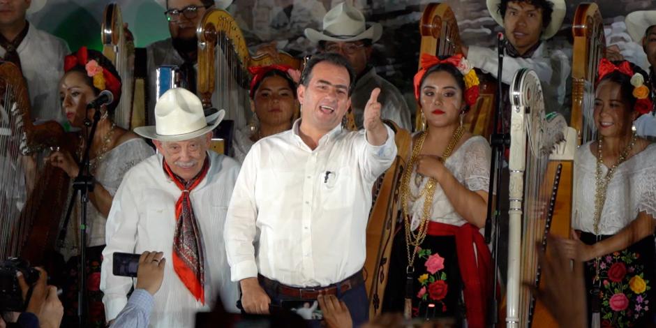 El candidato José Francisco Yunes, en su arranque de campaña, ayer.