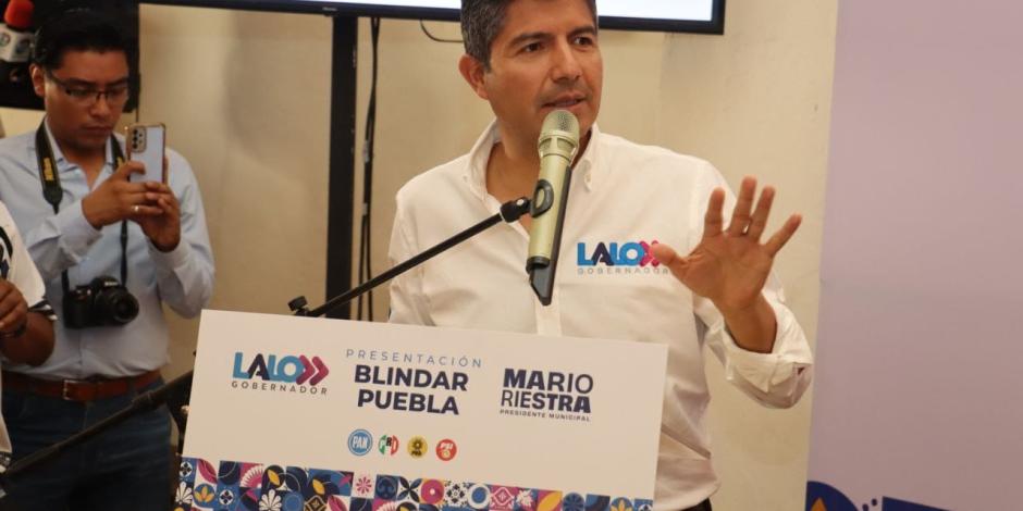 Eduardo Rivera, candidato a gobernador de Puebla por el PAN, ayer.