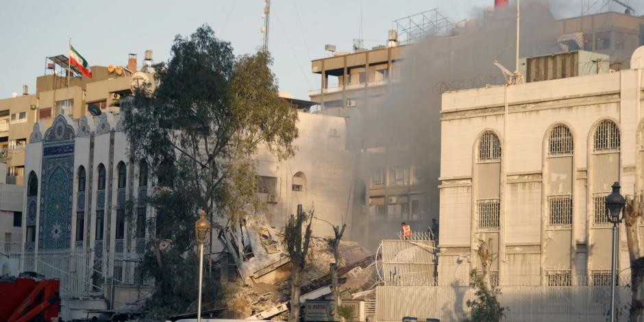 Uno de los edificios destruidos durante el ataque, ayer, en Siria.
