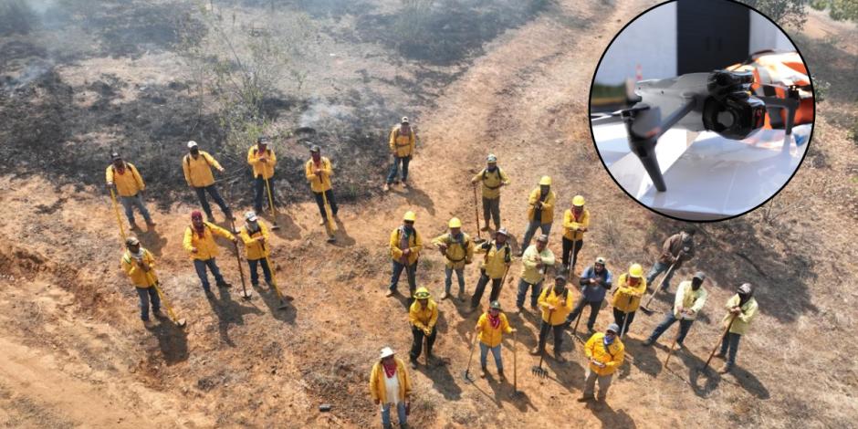 Los drones ayudan a los brigadistas a combatir los incendios forestales.