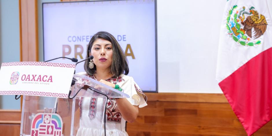 La titular de la Secretaría de las Mujeres, Anahí Sarmiento, el pasado 8 de abril.