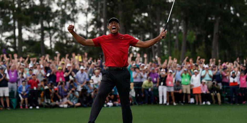 Tiger Woods festeja su coronación en el Masters de Augusta del 2019.