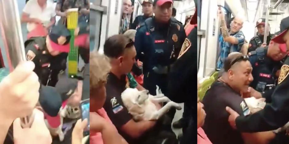 Un usuario fue desalojado del Metro de la CDMX este viernes; transportaba a su perrito herido.