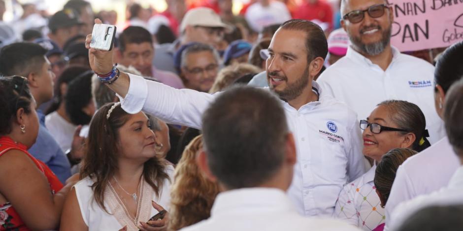 Marko Cortés, dirigente nacional del PAN, ayer en Yucatán.