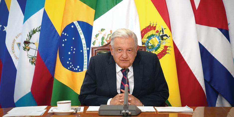El Presidente López Obrador durante su participación en la Cumbre de la Celac, ayer.