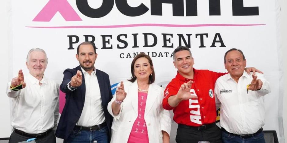 Xóchitl Gálvez y partidos acuerdan redoblar esfuerzos rumbo a la Presidencia.