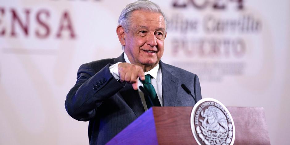 Andrés Manuel López Obrador, presidente de México, ofrece su conferencia de prensa este jueves 27 de junio del 2024, desde Palacio Nacional, en CDMX.