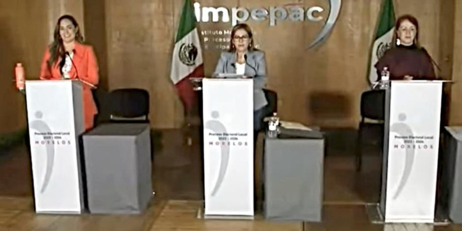 Candidatas a la gubernatura de Morelos en el primer debate.