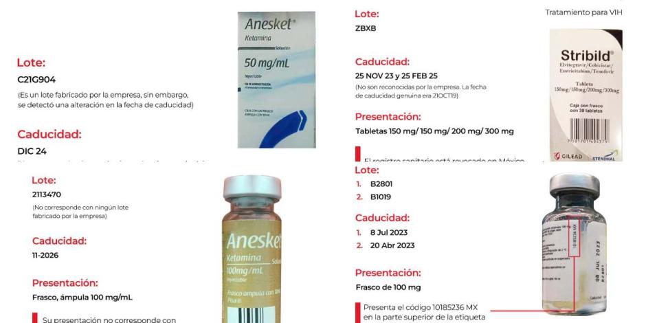 Cofepris alerta sobre falsificación de 3 medicamentos para cáncer de mama, VIH y un anestésico.