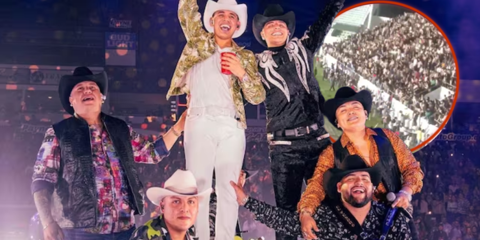 Grupo Firme no logra llenar concierto en Chiapas y genera caos entre el público.