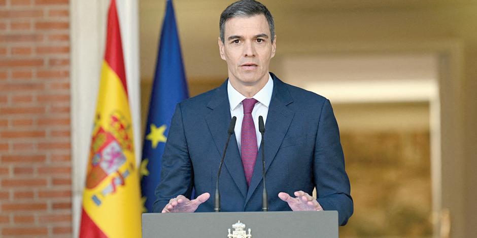 El líder español, ayer, al dar un mensaje a la nación.