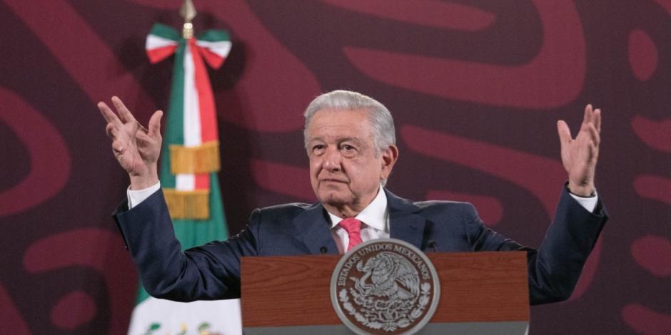 Presidente López Obrador en conferencia matutina.