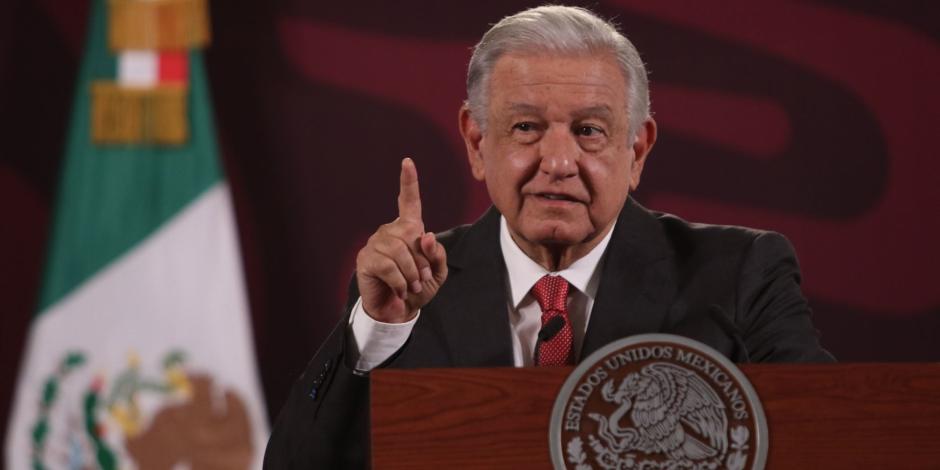 Andrés Manuel López Obrador, presidente de México, durante conferencia en Palacio Nacional.